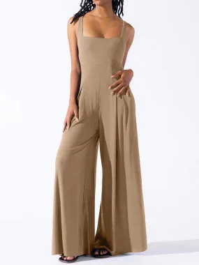 Square Neck Wide Strap Jumpsuit