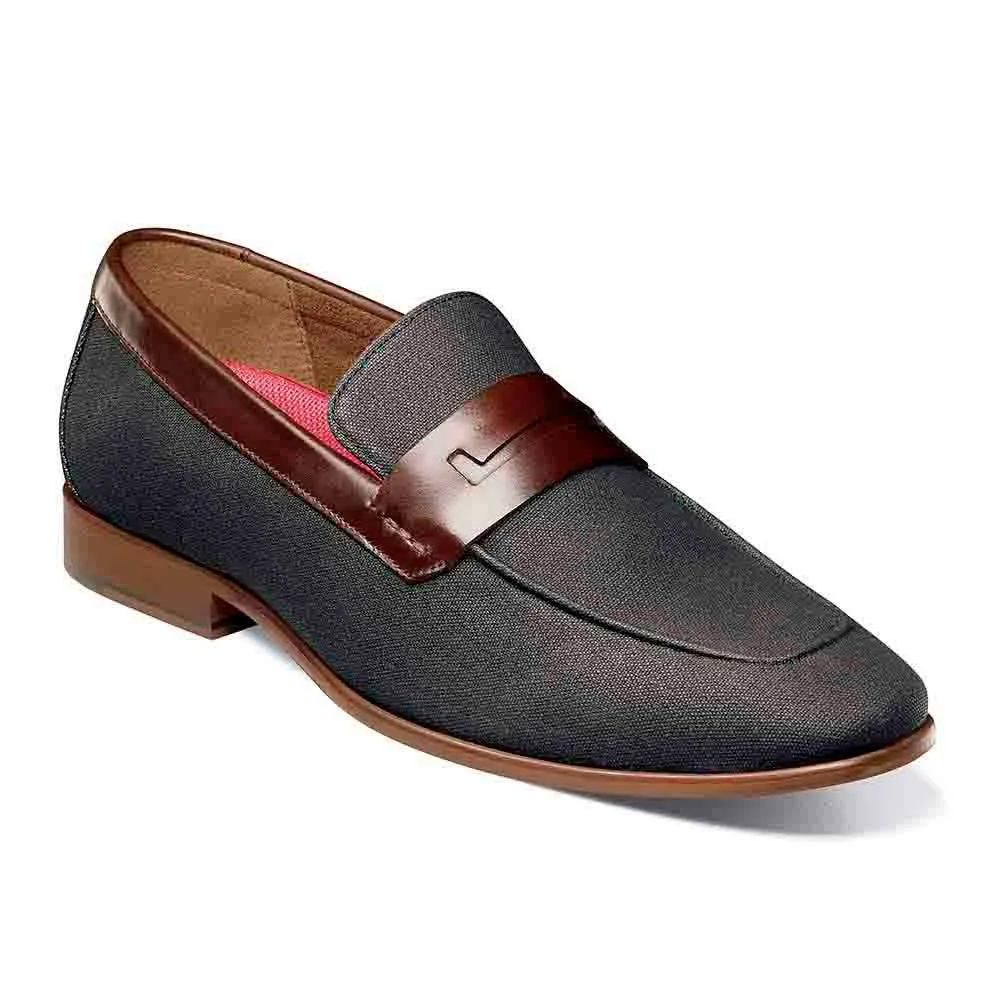 Stacy Adams Black Multi GILL Moc Toe Saddle Slip On Shoes