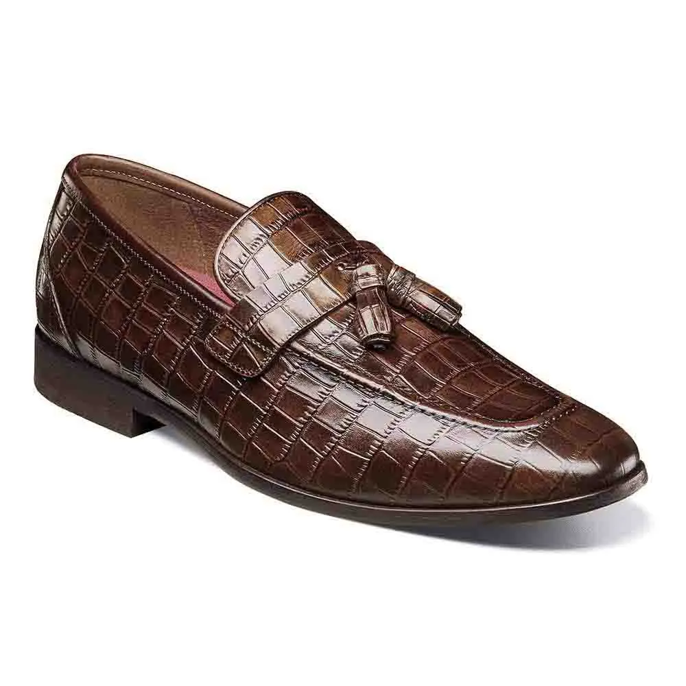 Stacy Adams Cognac FRANZ Moc Toe Tassel Slip On