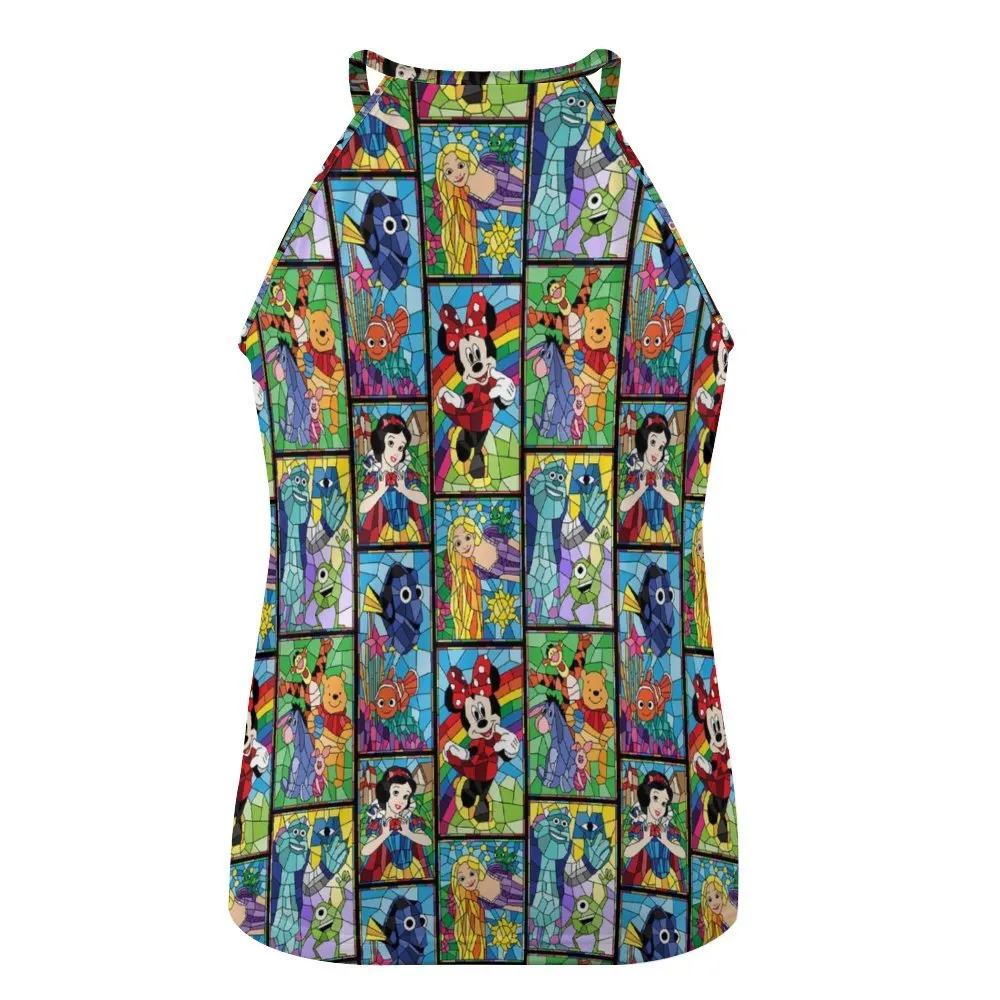 Stained Glass Characters Women's Round-Neck Vest Tank Top