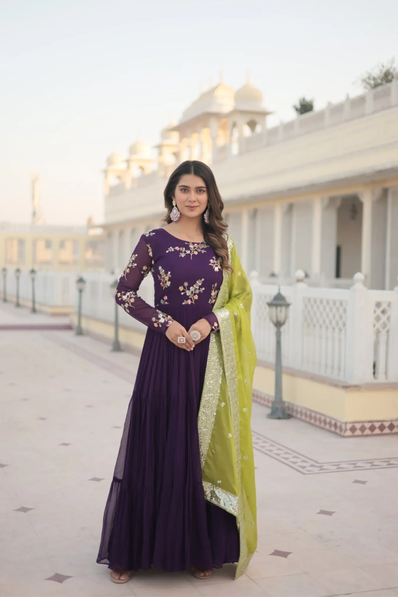 Stylish Premium Readymade Gown with Dupatta Set