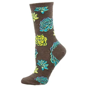 Succulents (Heather Brown) Women's Crew Sock