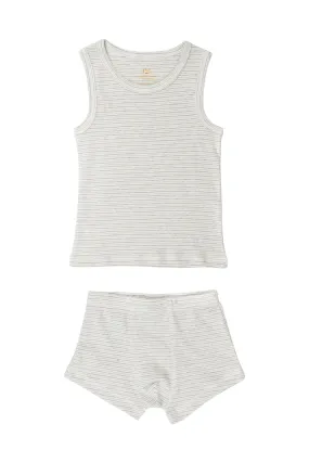 TANK-TOP AND BOXERSHORTS STRIPED - GREY STRIPE