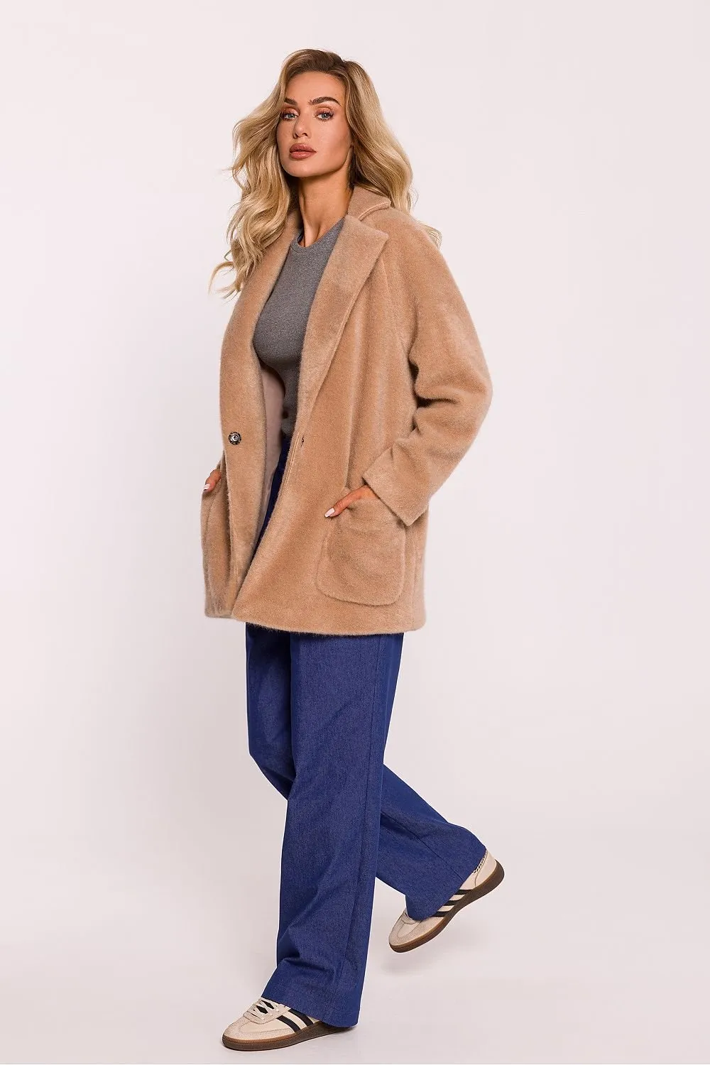 TEEK - Terry Bear Knit Pocketed Coat