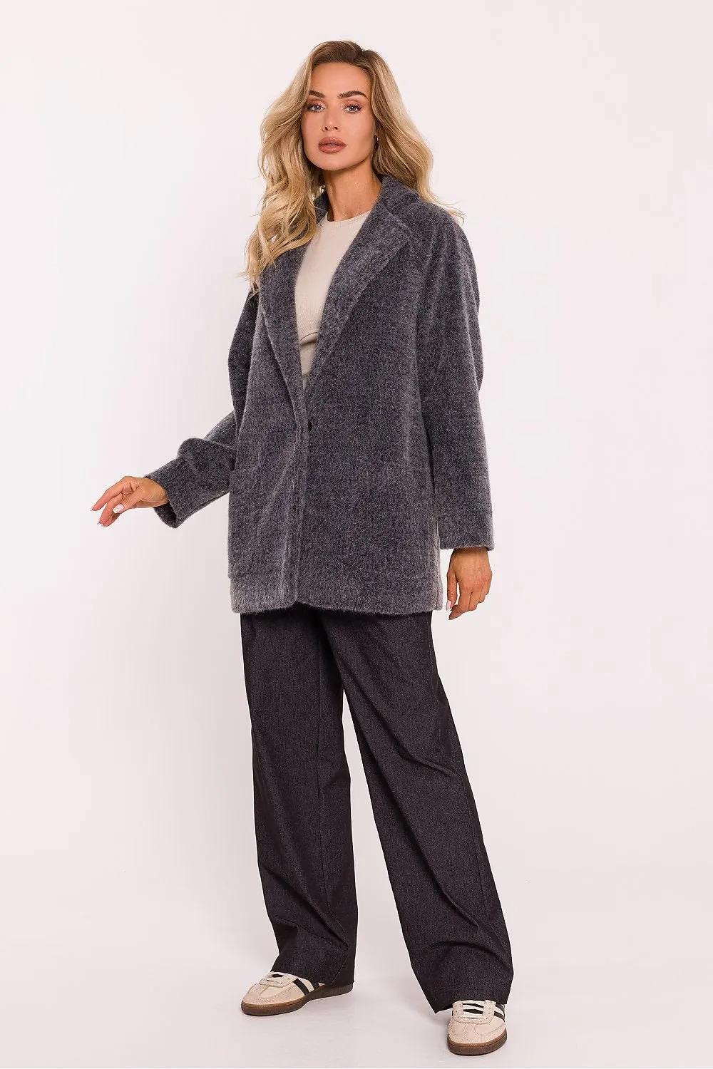 TEEK - Terry Bear Knit Pocketed Coat