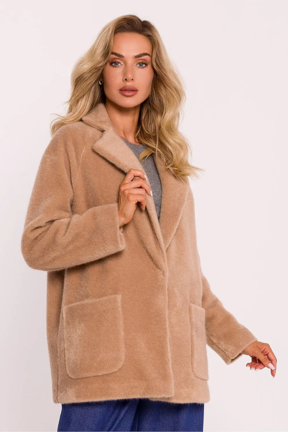 TEEK - Terry Bear Knit Pocketed Coat