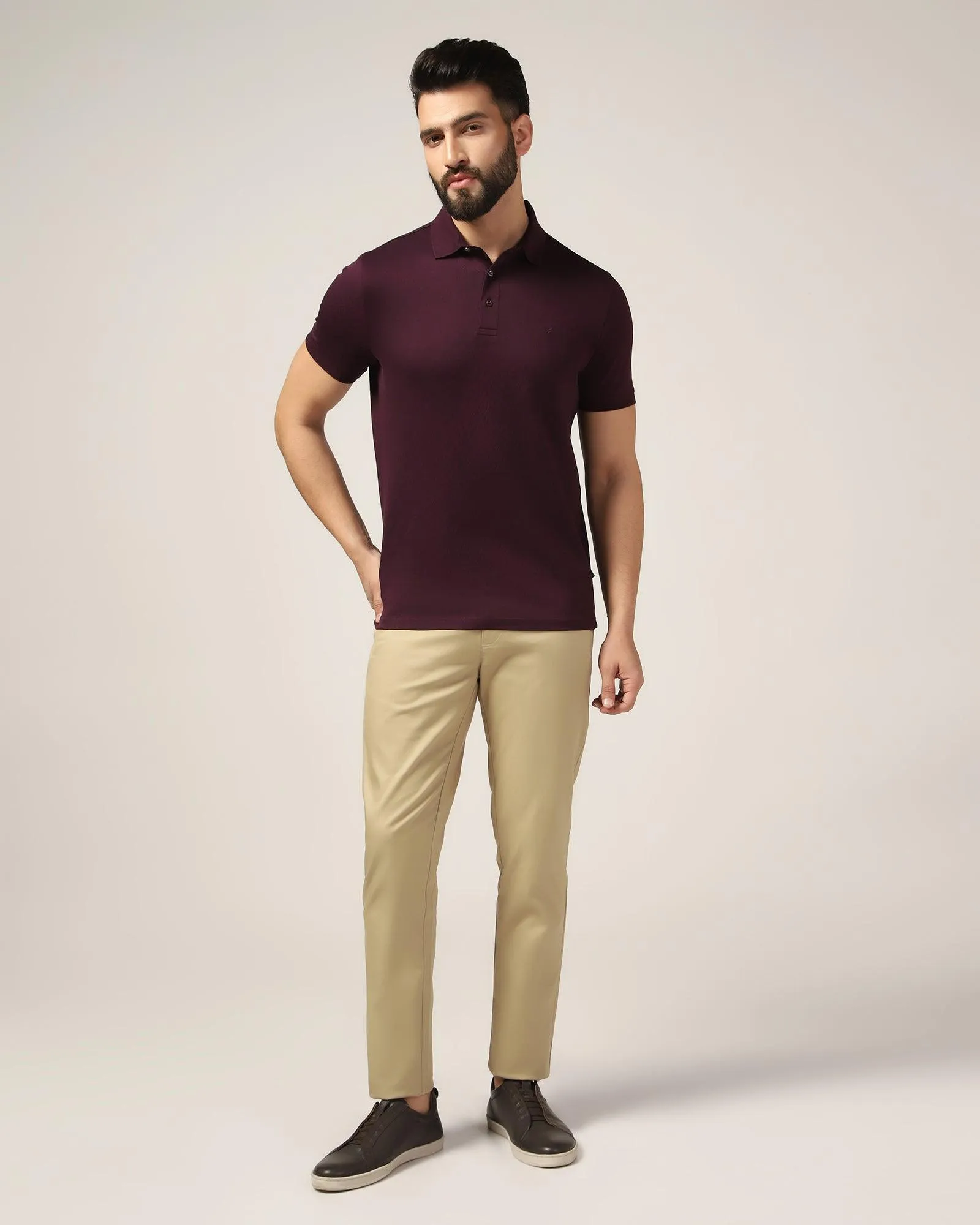 Temp Tech Slim Comfort Casual Khaki Solid Khakis - Henry