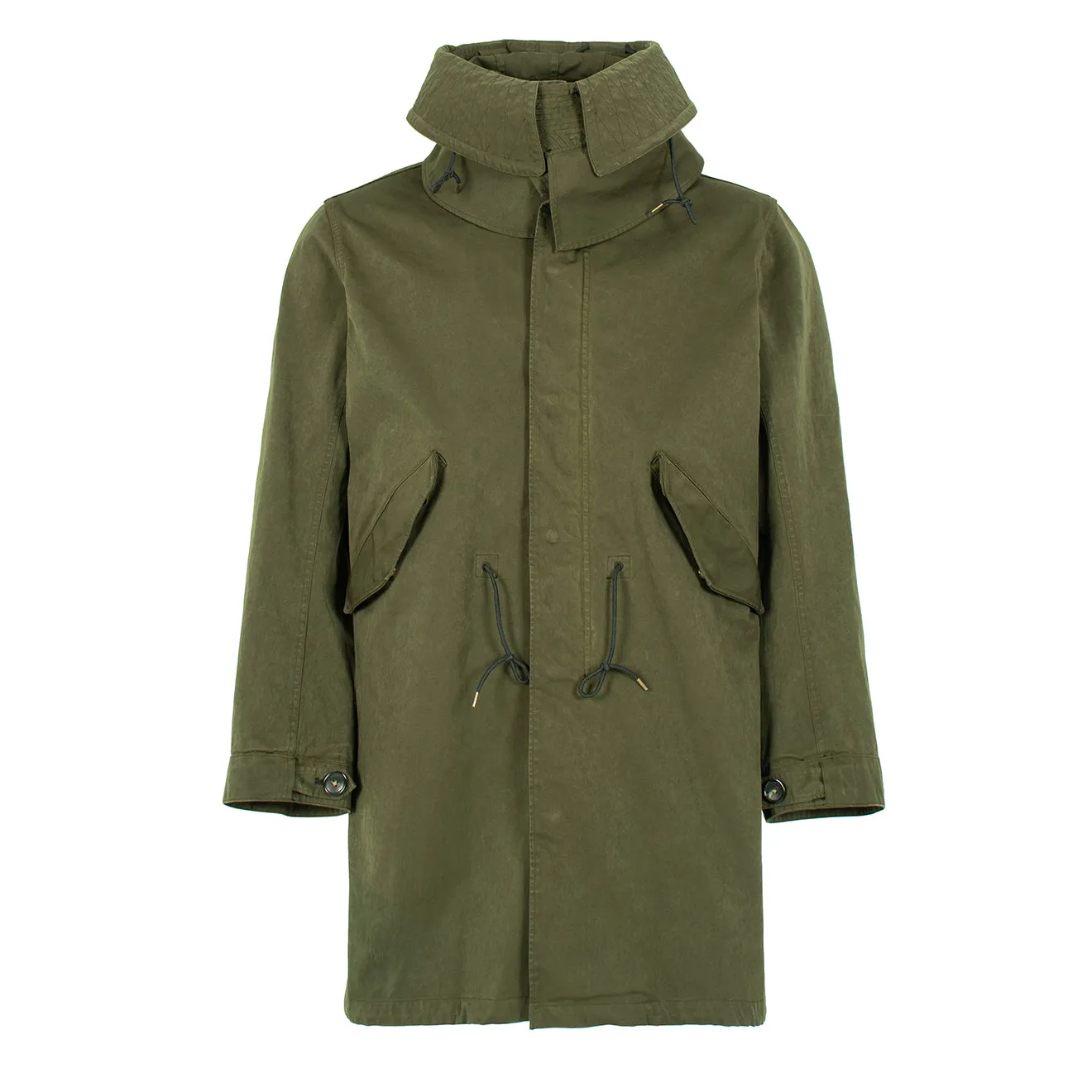 Ten C Hooded Parka Jacket Green