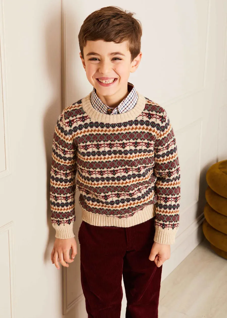 The All-Over Fair Isle Cream Jumper Boy Look