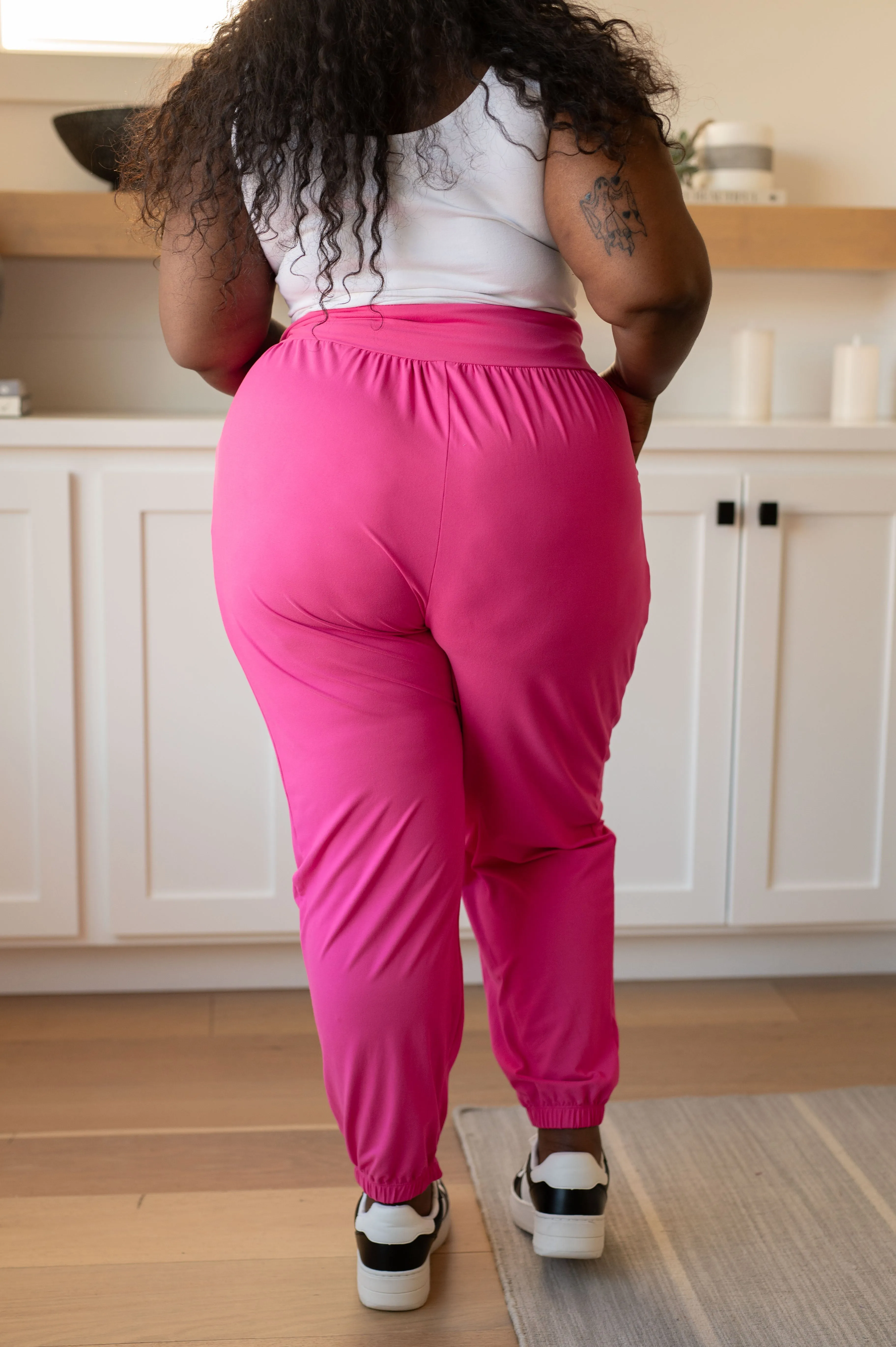 The Motive Slouch Jogger in Hot Pink