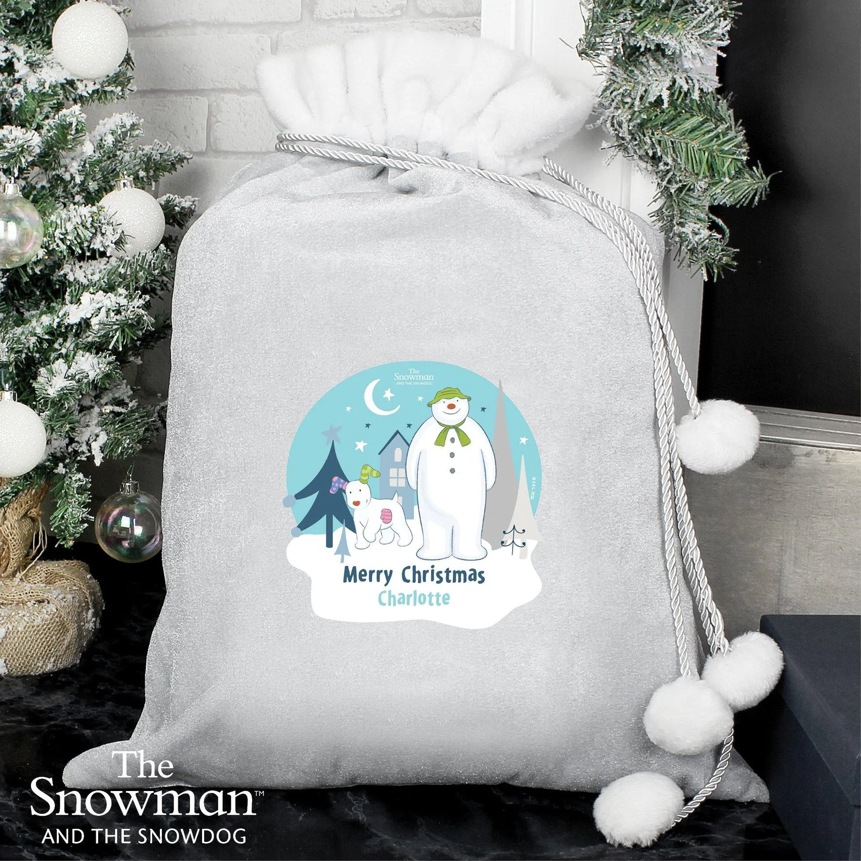 The Snowman and the Snowdog Santa Sack - Personalised