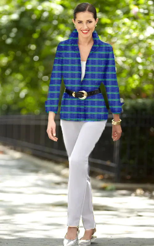 Tri Colored Plaid Dupioni Cara Shirt