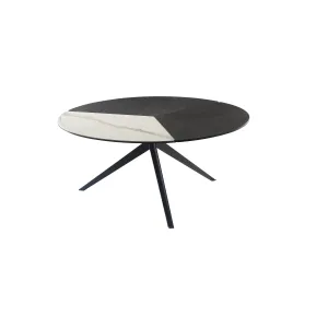 Tri-Tone Round Cocktail Table with Ceramic Top