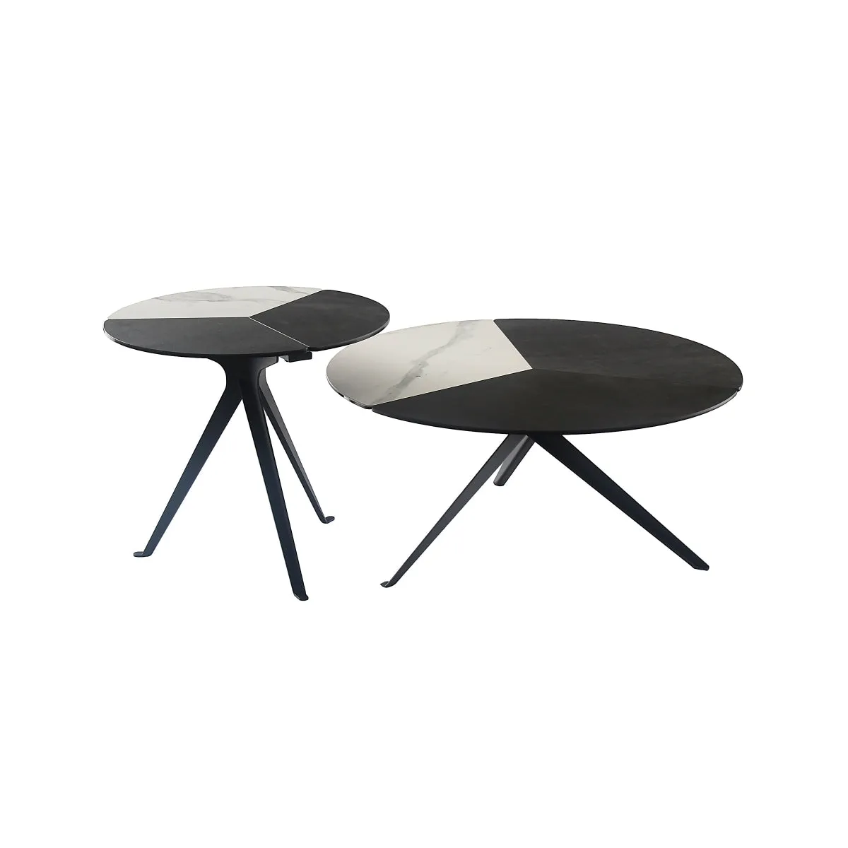 Tri-Tone Round Cocktail Table with Ceramic Top