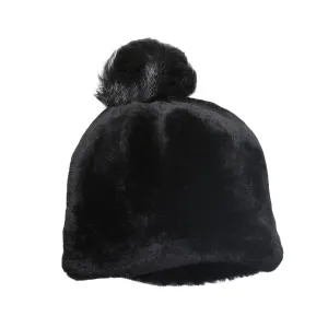 UGG Exposed Fur Beanie Black Hat - Women's