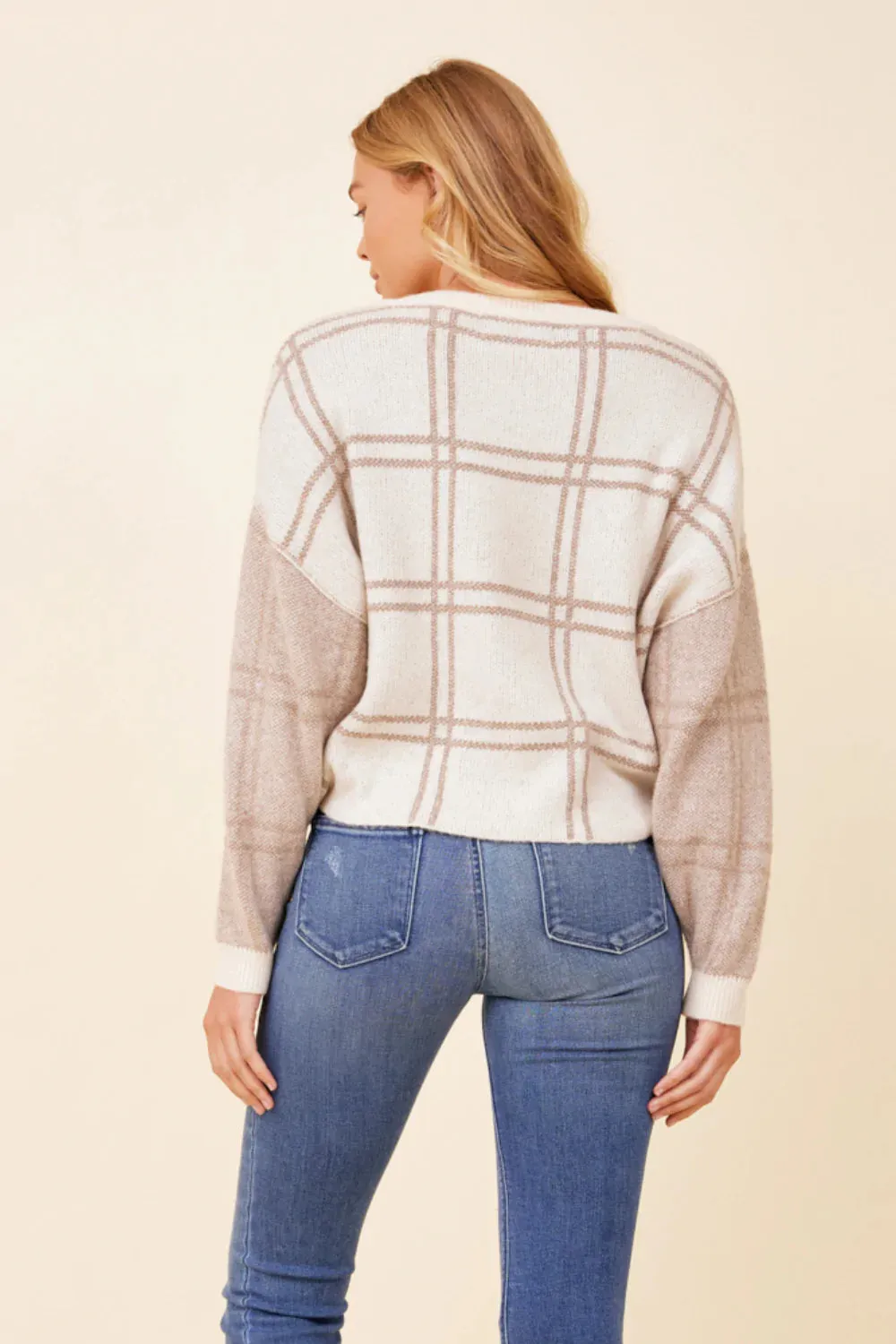 Vintage Havana Plaid Jacquard Sweater