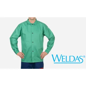 Weldas 33-6630XXXXL 9oz Green Welding Jacket 30" Cotton FR 4XL