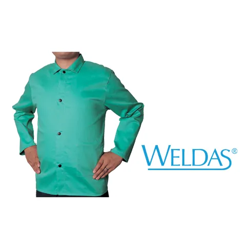 Weldas 33-6630XXXXL 9oz Green Welding Jacket 30" Cotton FR 4XL