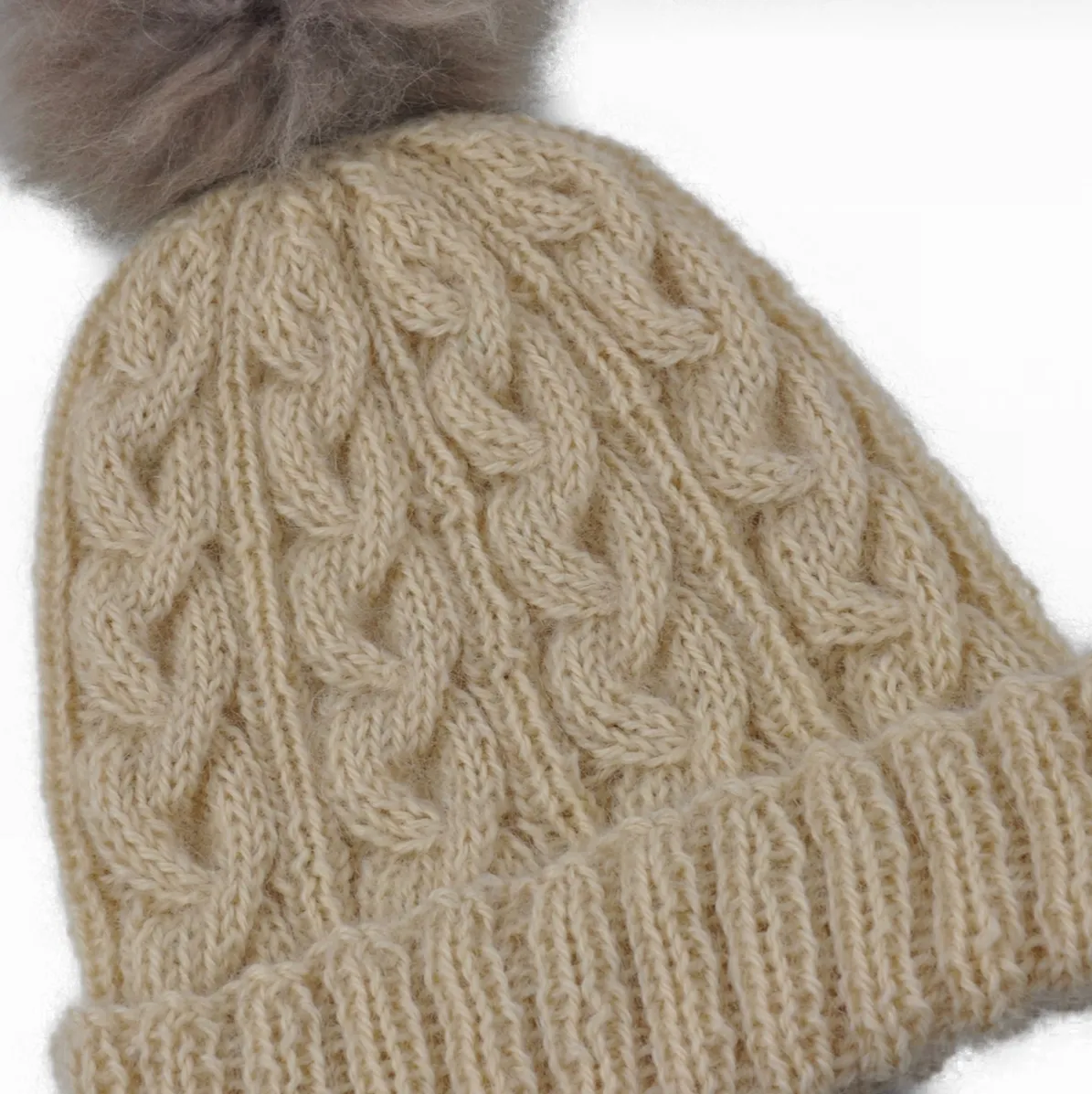 Wensleydale Aran Hat - natural