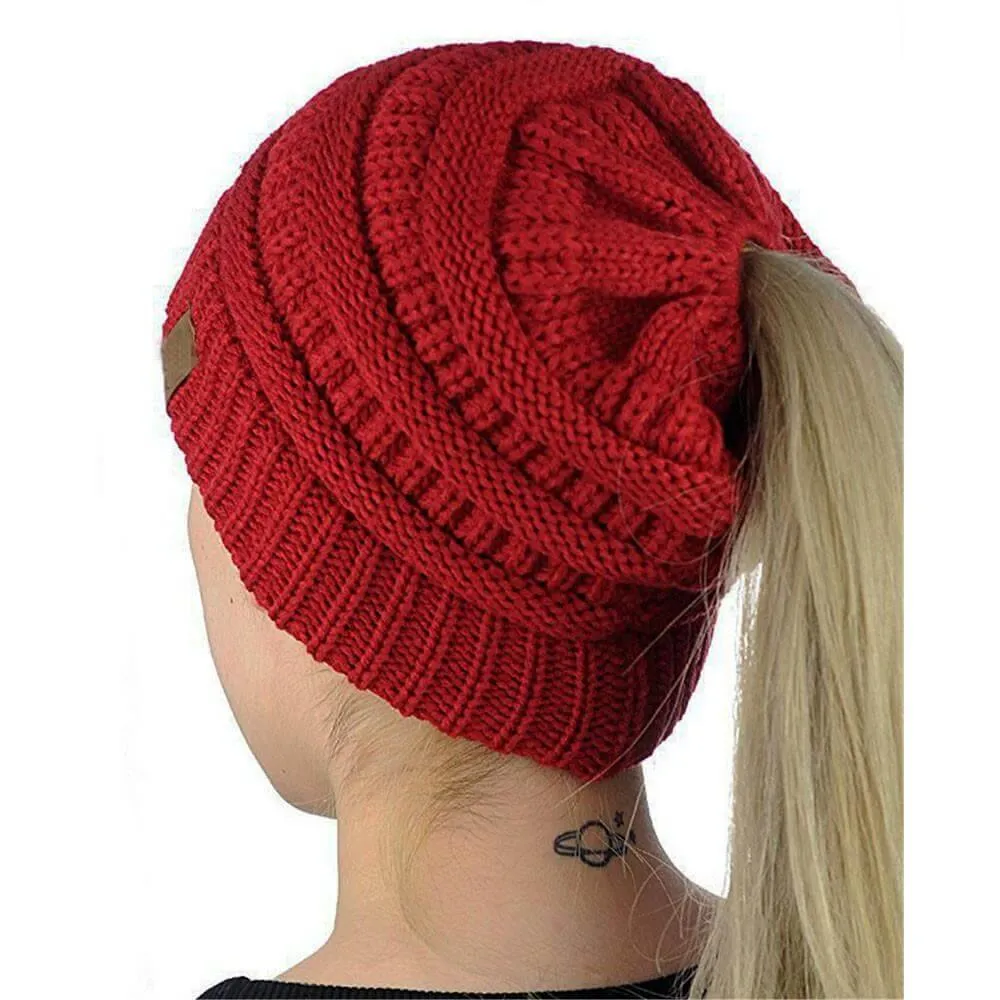 Women Baggy Warm Crochet Winter Wool Knit Ski Beanie