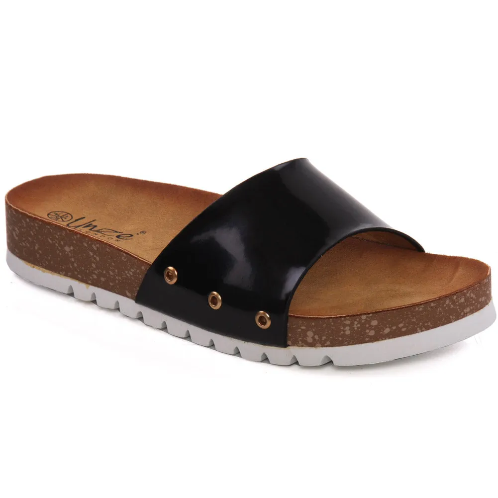 Womens ‘Hexa’ Shiny Summer Slippers