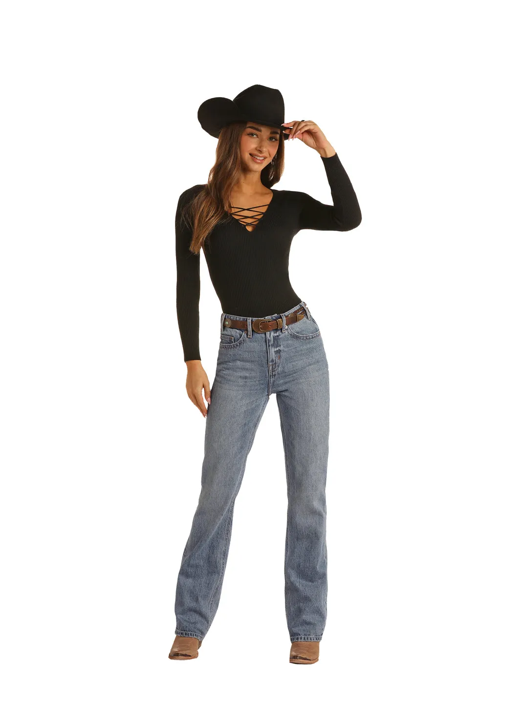 Women's Rock & Roll Yoke Detail Bootcut Jean