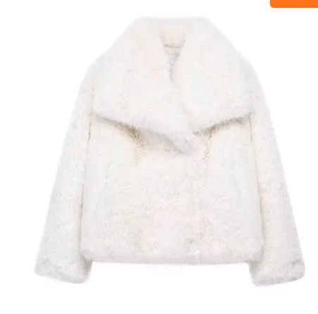 Womens Winter Plush Coat Thicken Lapel Outwear Casual Long Sleeve Tops