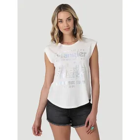 Wrangler Womens Honkey Tonk Honey Cuffed Tank in Sugar Swizzle